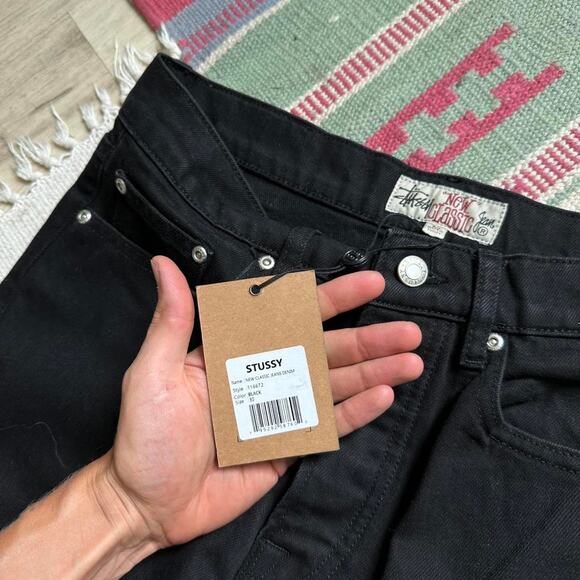 Brand New Black Straight Leg Stussy New Classic Jean Pant - Picture 6 of 8